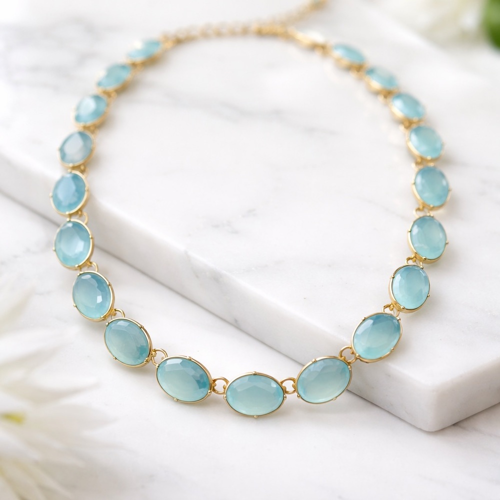 Talbots Aqua Pebble Necklace